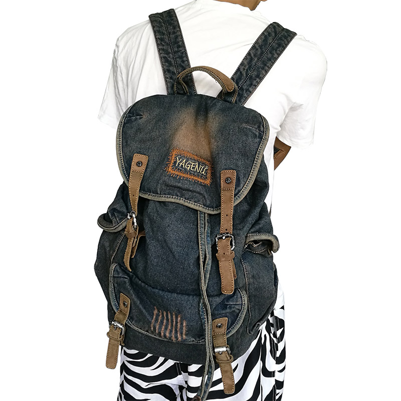 Retro Canvas Leather Double Sh - Canvas Backpack Casual 评论和价格