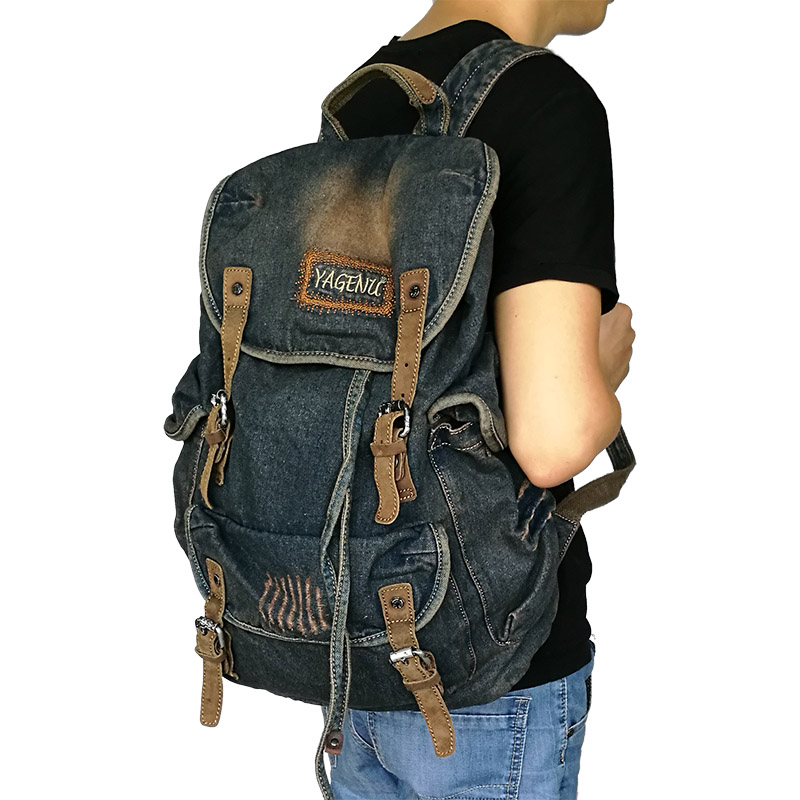 Retro Canvas Leather Double Sh - Canvas Backpack Casual 评论和价格