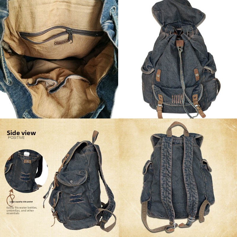 Retro Canvas Leather Double Sh - Canvas Backpack Casual 评论和价格